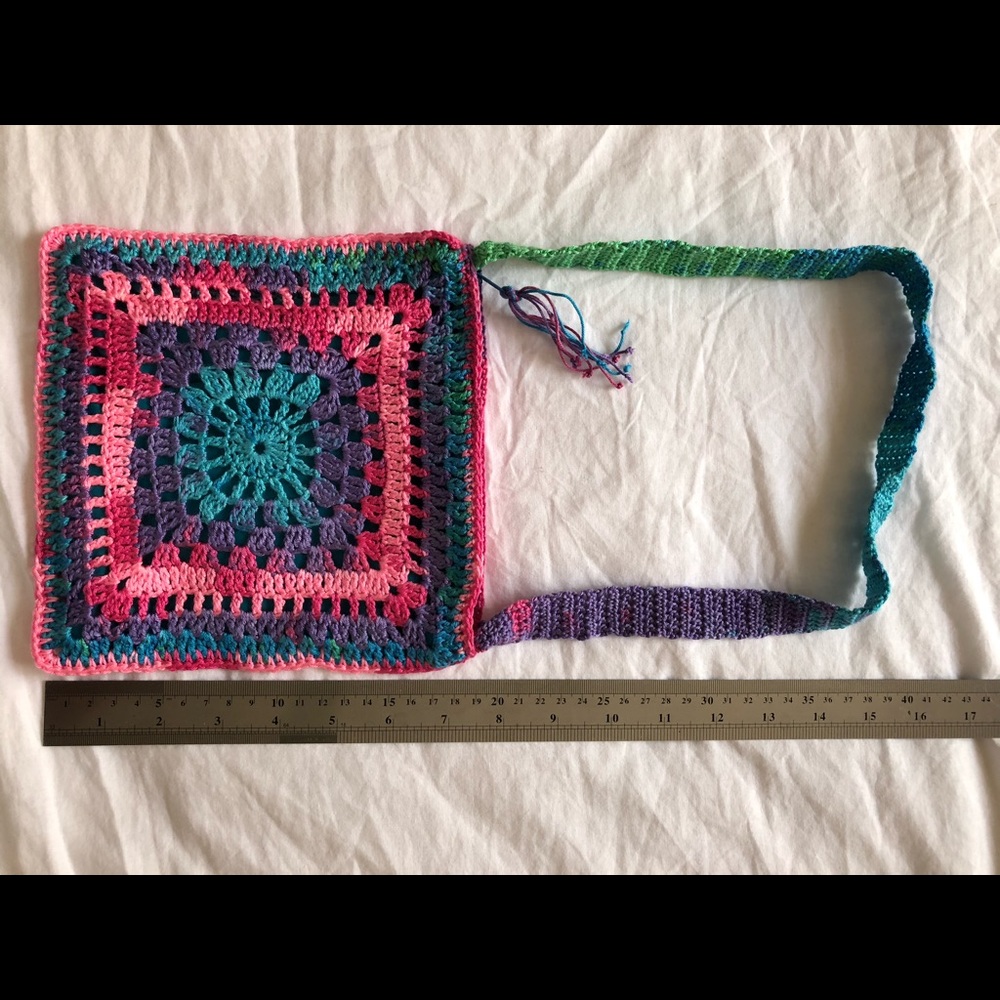 handmade crochet small purse colorful